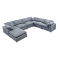 Modern Modular Sectional Sofa Set, Self Customization Design Sofa, Grey Grey Linen