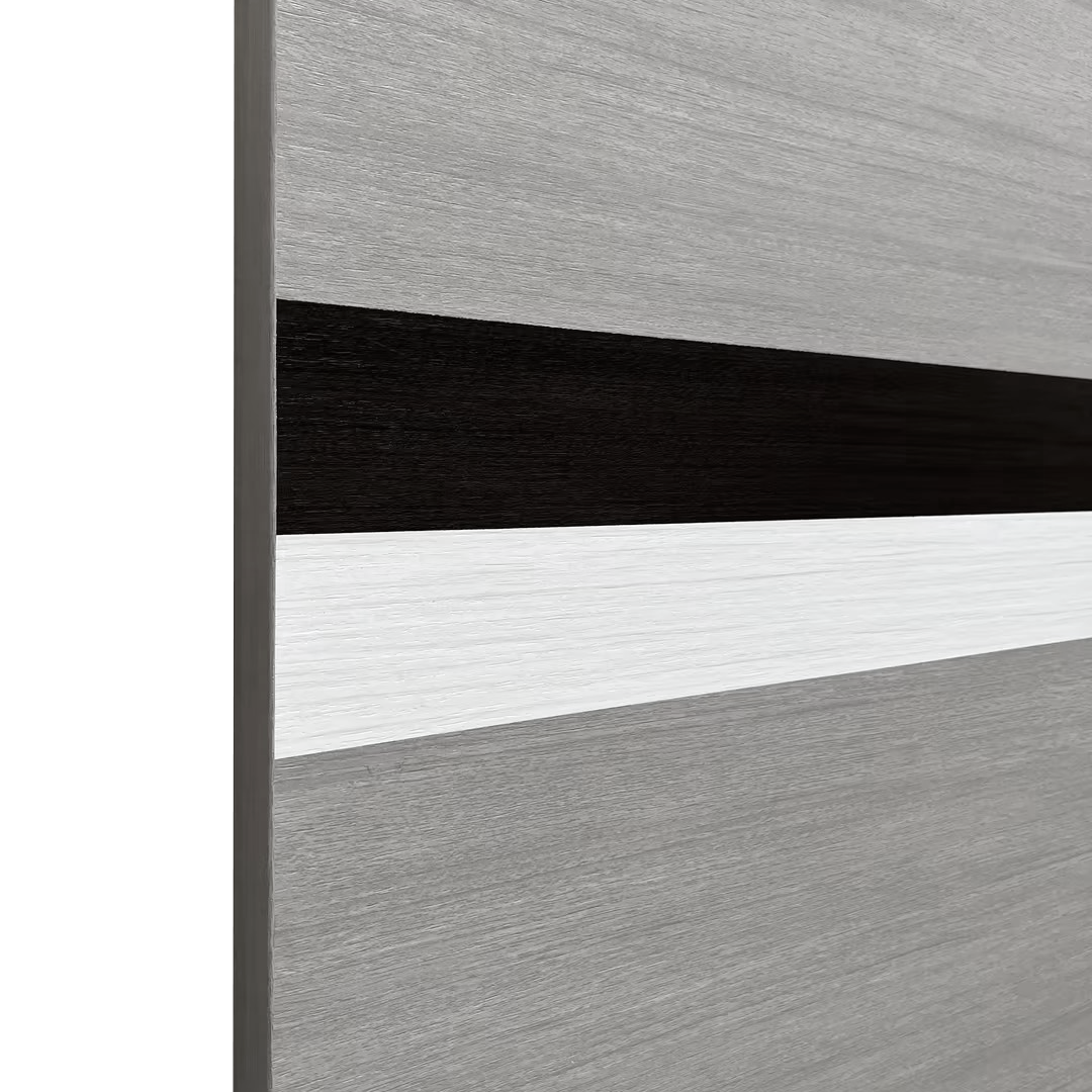 30" X 80" Melamine Integrated Door Slab 6.6Ft Sliding Track Kit Adjustable Floor Guider Pull Handle, Modern Interior Door Panel, Protected By 2Mm Thick Melamine Layer, Moisture Proof Gray Melamine