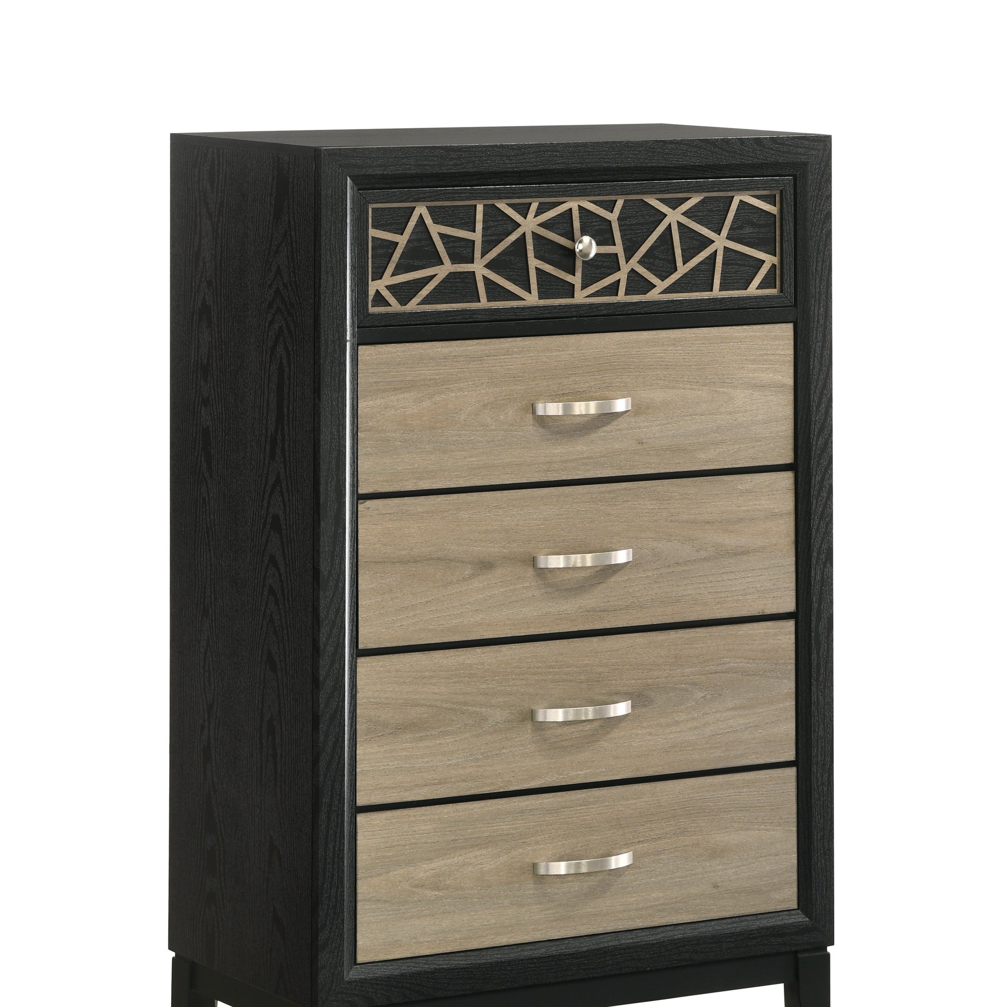 Selena Modern & Contemporary Chest Made With Wood In Black And Natural Black Natural Bedroom Contemporary,Modern Wood