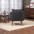 Coolmore Wood Frame Armchair, Modern Accent Chair Lounge Chair For Living Room Carbon Black Boucle