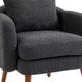 Coolmore Wood Frame Armchair, Modern Accent Chair Lounge Chair For Living Room Carbon Black Boucle