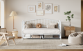 Twin Size Stylish Metal Daybed With 2 Drawers, White White Iron