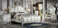 Dresden Queen Bed In Pu & Bone White Finish Bd01674Q White Pu