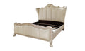 Dresden Queen Bed In Pu & Bone White Finish Bd01674Q White Pu