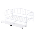 Twin Size Stylish Metal Daybed With 2 Drawers, White White Iron