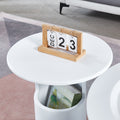 2 Pieces White Mdf Round Coffee Table Set For Living Room, Bedroom White Mdf