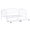 Twin Size Stylish Metal Daybed With 2 Drawers, White White Iron