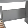 Twin Twin Over Full L Shaped Bunk Bed With 3 Drawers, Portable Desk And Wardrobe, Gray Gray Solid Wood