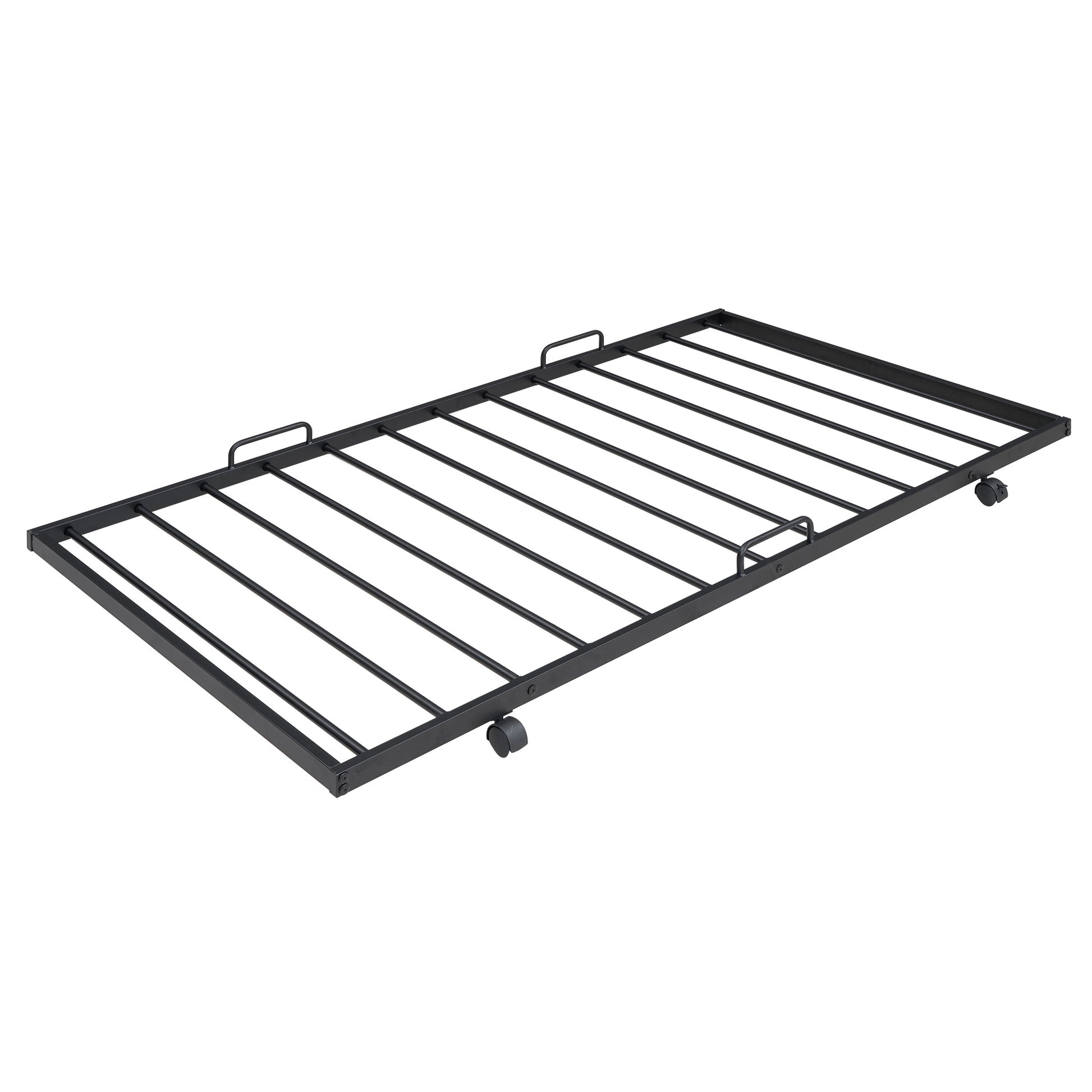 Metal Bunk Bed With Big Bookshelf, Twin, Black Black Metal
