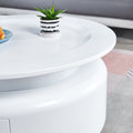 2 Pieces White Mdf Round Coffee Table Set For Living Room, Bedroom White Mdf