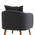 Coolmore Wood Frame Armchair, Modern Accent Chair Lounge Chair For Living Room Carbon Black Boucle