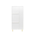 Armoire With 2 Doors With Handle For Bedroom, White White Mdf