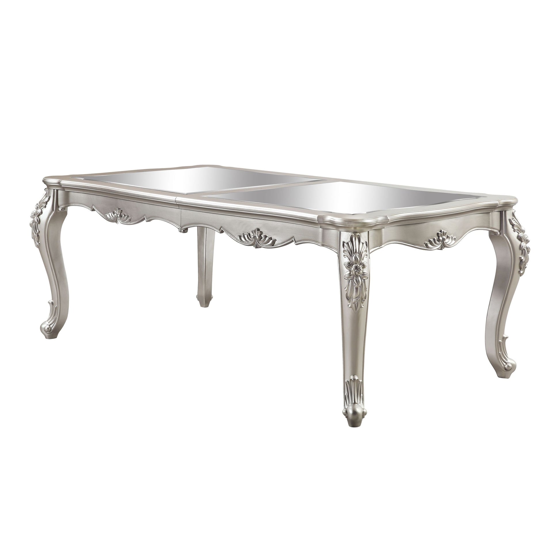 Bently Dining Table Champagne Finish Dn01367 Champagne Solid Wood Mdf