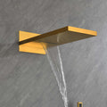 Wall Mounted Waterfall Rain Shower System Brushed Gold Wall Mounted Bathroom Brass