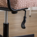 Armless Office Desk Chair No Wheels, Pink Pink Foam Polyester Blend