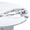 Round Dining Table For 4 6, 47 Inch Modern Kitchen Faux Marble Table Small Dinner Table Mdf Kitchen Dinning Table For Cafe Restaurant Wine Bar Home Office Conference Only Table White Modern Mdf