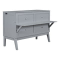 Queen Size Murphy Bed With Usb Port And Removable Shelves On Each Side,Gray Gray Solid Wood Mdf