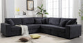 Oversized Length117.2''*Width 117.2'' Modular Sectional Sofa Couches Set ,Corduroy Upholstered Deep Seat Comfy Sofa For Living Room,Dark Gray Dark Gray Light Brown Polyester Wood Primary Living Space Medium Soft Cushion Back Modern Square Arms Wood 5