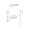 Wall Mounted Waterfall Rain Shower System With 3 Body Sprays & Handheld Shower White Wall Mounted Bathroom Brass