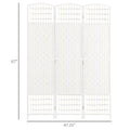 3 Panel Room Divider, Folding Privacy Screen, 5.6' Room Separator, Wave Fiber Freestanding Partition Wall Divider For Rooms, Home, Office, White White Paper