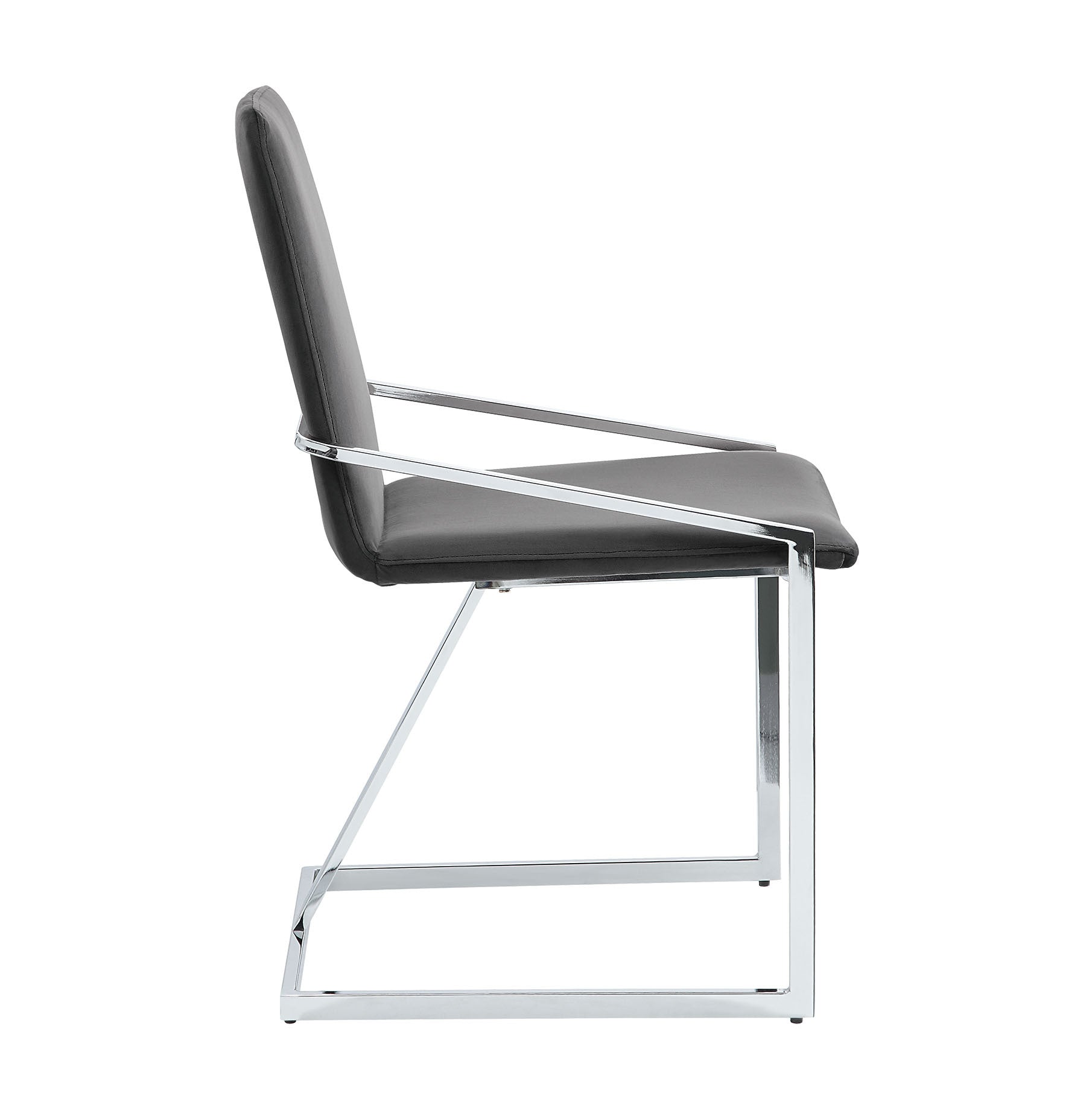 Zlatan Side Chair Set 2 , Gray Velvet & Chrome Finish Dn02235 Gray Velvet