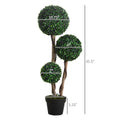 Artificial Plant For Home Decor Indoor & Outdoor Fake Plants Artificial Tree In Pot, 3 Ball Boxwood Topiary Tree For Home Office, Living Room Decor, Dark Green Dark Green Plastic