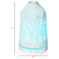 100Ml Ultrasonic Aromatherapy Diffuser, Essential Oils Humidifier With Ceramic Cover, 7 Colors Led Lights, Timer, Waterless Auto Off For Home And Office, White White Abs