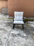 Rocker Set Chair And Teapoy Off White Off White Metal