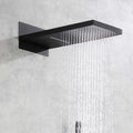 Wall Mounted Waterfall Rain Shower System Matte Black Brass