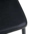 Modern Dining Chairs Set Of 6, Side Dining Room Kitchen Chairs, Faux Leather Upholstered Seat And Metal Legs Side Chairs, Black Black Mdf Glass