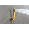 Wall Mounted Waterfall Rain Shower System Brushed Gold Wall Mounted Bathroom Brass