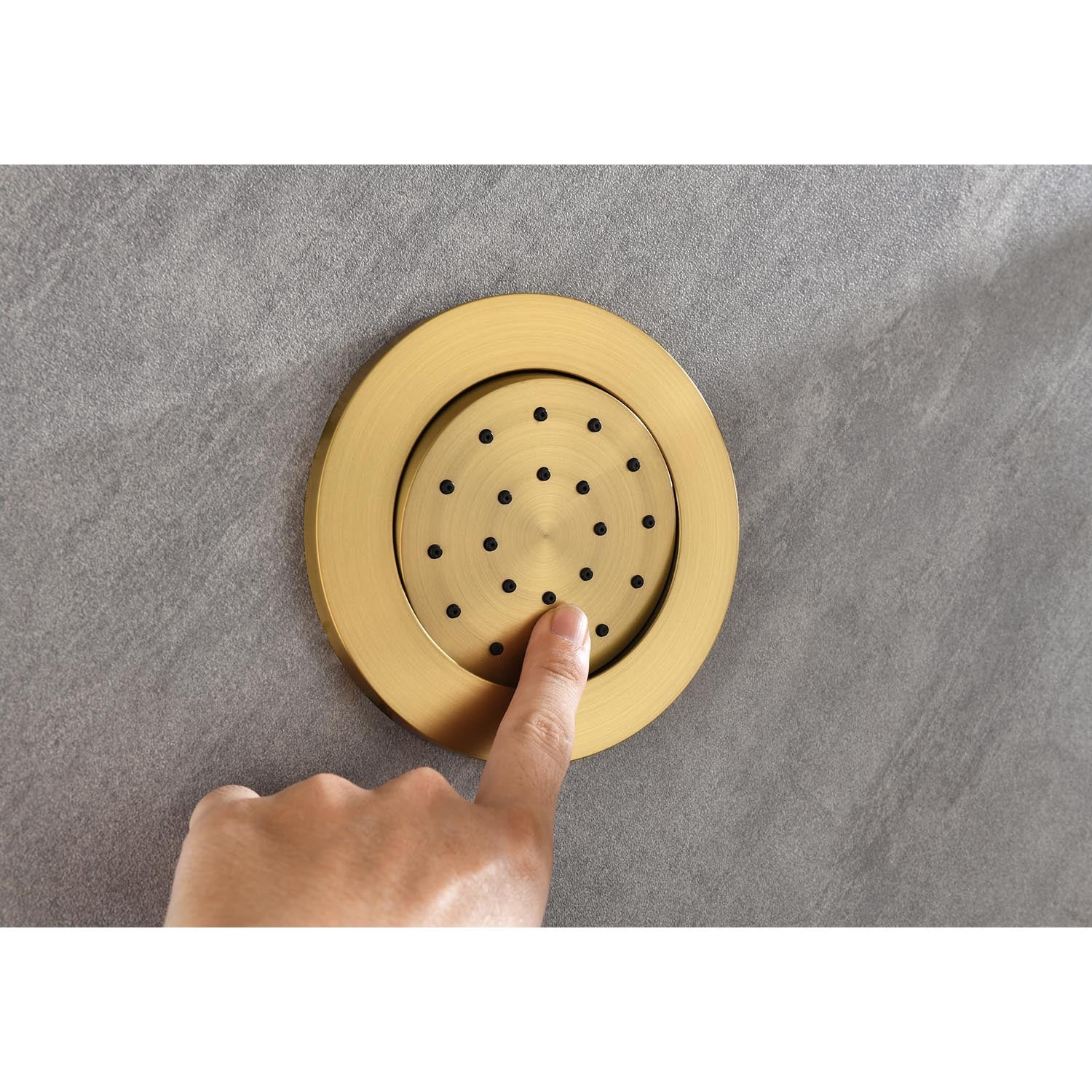 Shower System With Shower Head, Hand Shower, Slide Bar, Bodysprays, Shower Arm, Hose, Valve Trim, And Lever Handles Brushed Gold Wall Mounted Bathroom Brass