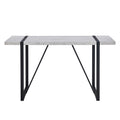 Modern Dining Table, 55 Inch Kitchen Table For 4 People, Rectangular Dinner Table For Dining Room, Home Office, Living Room Furniture, Easy Assembly, Gray Only Table Gray Modern Mdf Metal