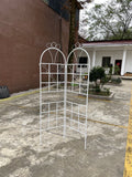 1Set 2Pcs Metal Garden Trellis For Climbing Plants Outdoor Rustproof Plant Support Ceramic Whiteware Cream White Iron