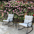 Rocker Set Chair And Teapoy Off White Off White Metal