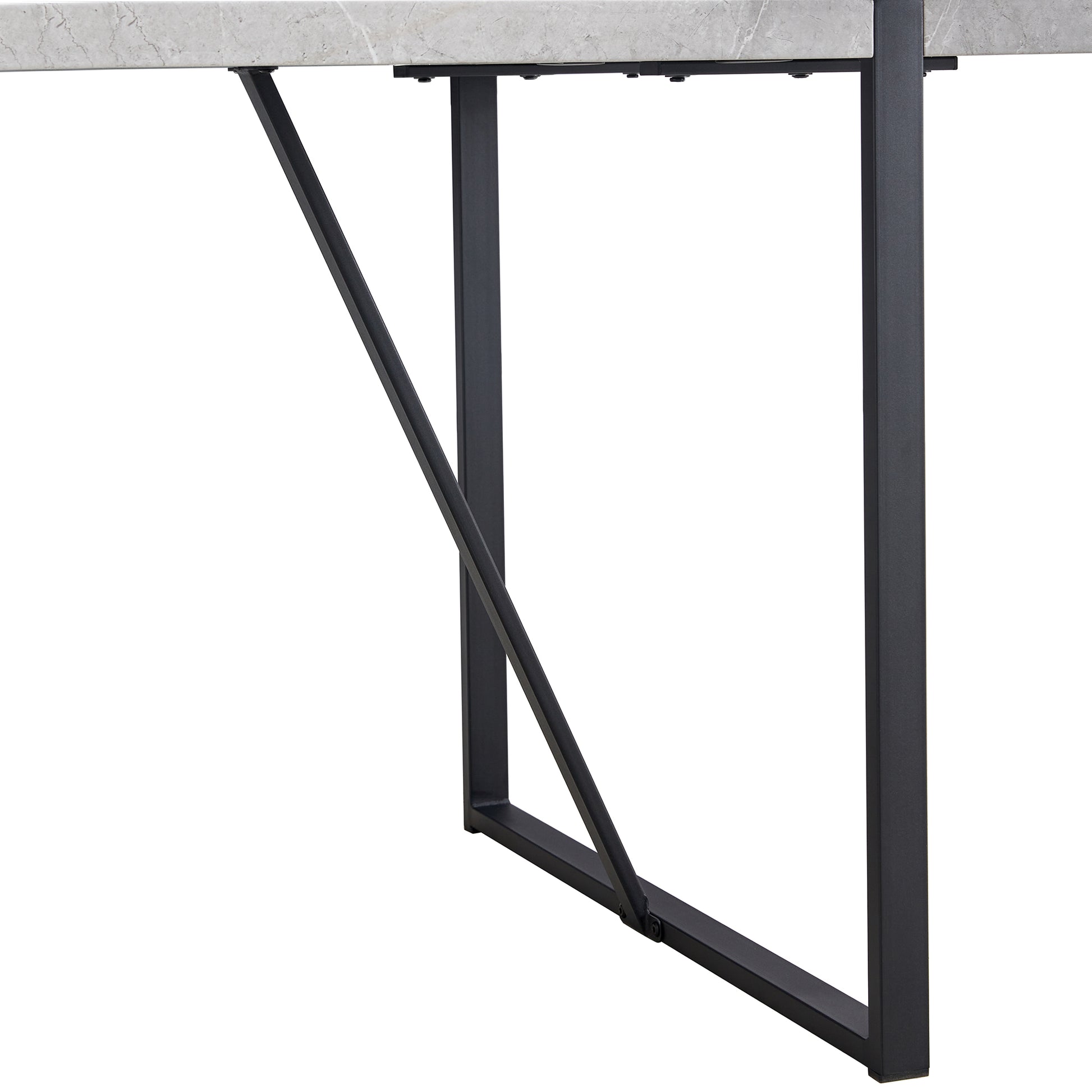 Modern Dining Table, 55 Inch Kitchen Table For 4 People, Rectangular Dinner Table For Dining Room, Home Office, Living Room Furniture, Easy Assembly, Gray Only Table Gray Modern Mdf Metal