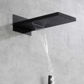 Wall Mounted Waterfall Rain Shower System Matte Black Brass