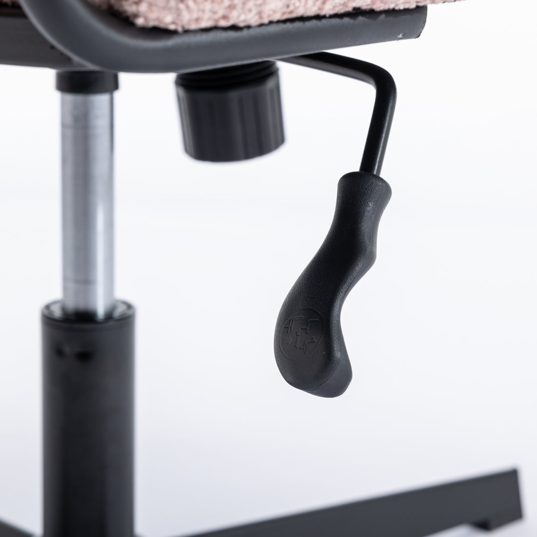 Armless Office Desk Chair No Wheels, Pink Pink Foam Polyester Blend