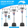 Basketball Goal Portable Basketball Hoop Indoor Outdoor Basketball Stand 5.6 7Ft Adjustable 28In Backboard With Wheels Balls Sports Black White Waterproof Garden & Outdoor Pe Rattan Iron Waterproof Fabric