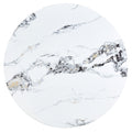 Round Dining Table For 4 6, 47 Inch Modern Kitchen Faux Marble Table Small Dinner Table Mdf Kitchen Dinning Table For Cafe Restaurant Wine Bar Home Office Conference Only Table White Modern Mdf