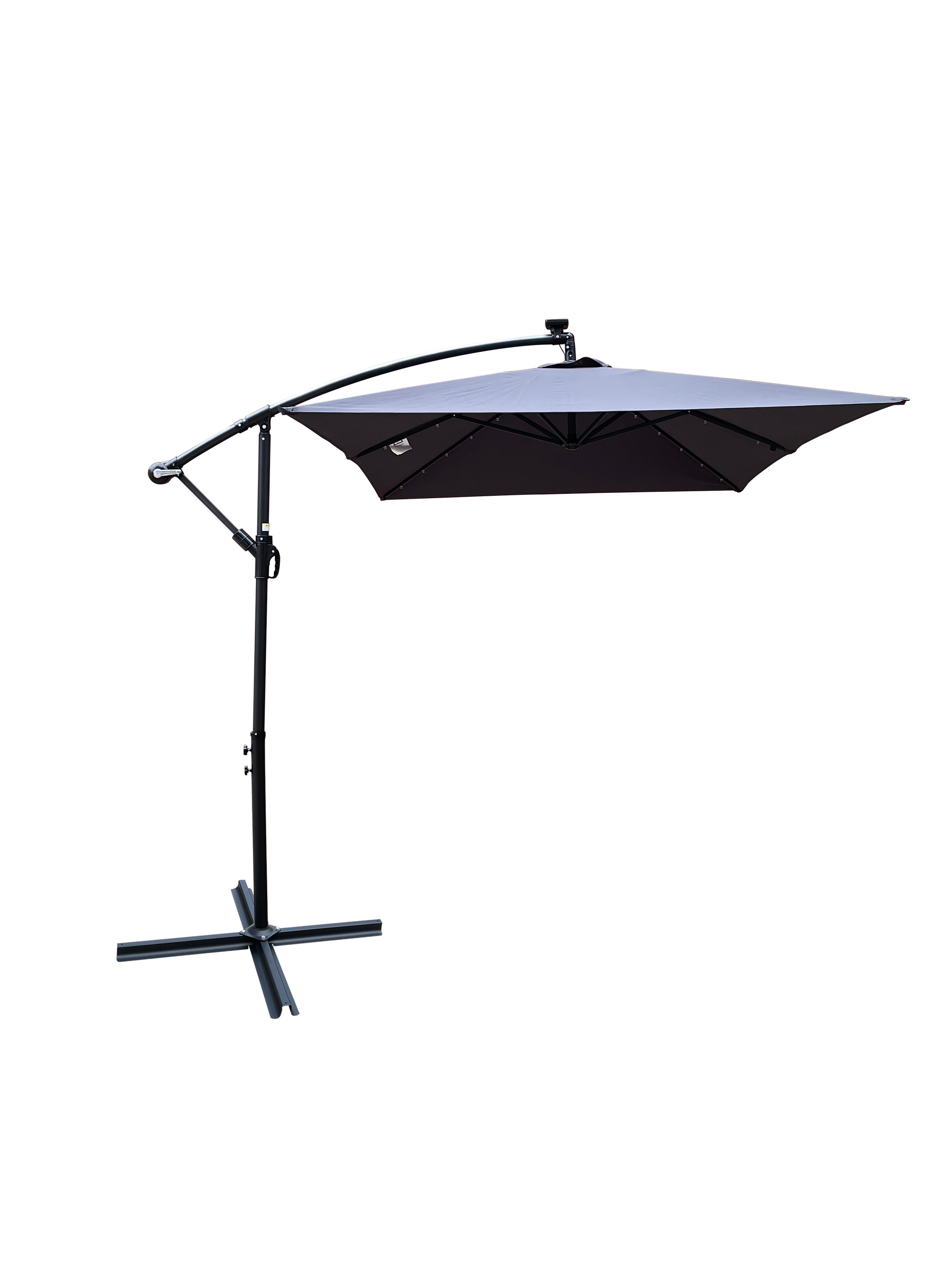 Rectangle 2X3M Outdoor Patio Umbrella Solar Powered Led Lighted Sun Shade Market Waterproof 6 Ribs Umbrella With Crank And Cross Base For Garden Deck Backyard Pool Shade Outside Deck Swimming Pool