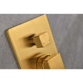 Wall Mounted Waterfall Rain Shower System Brushed Gold Wall Mounted Bathroom Brass