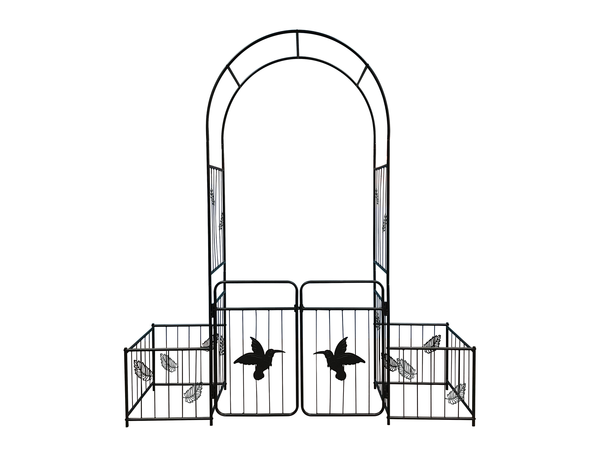 Metal Garden Arch With Doors Garden Arbor Trellis Climbing Plants Support Arch Outdoor Arch Wedding Arch Party Events Archway Black Black Iron