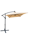 Rectangle 2X3M Outdoor Patio Umbrella Solar Powered Led Lighted Sun Shade Market Waterproof 6 Ribs Umbrella With Crank And Cross Base For Garden Deck Backyard Pool Shade Outside Deck Swimming Pool