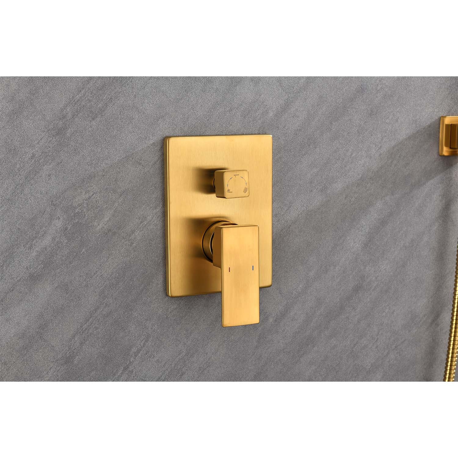 Wall Mounted Waterfall Rain Shower System Brushed Gold Wall Mounted Bathroom Brass