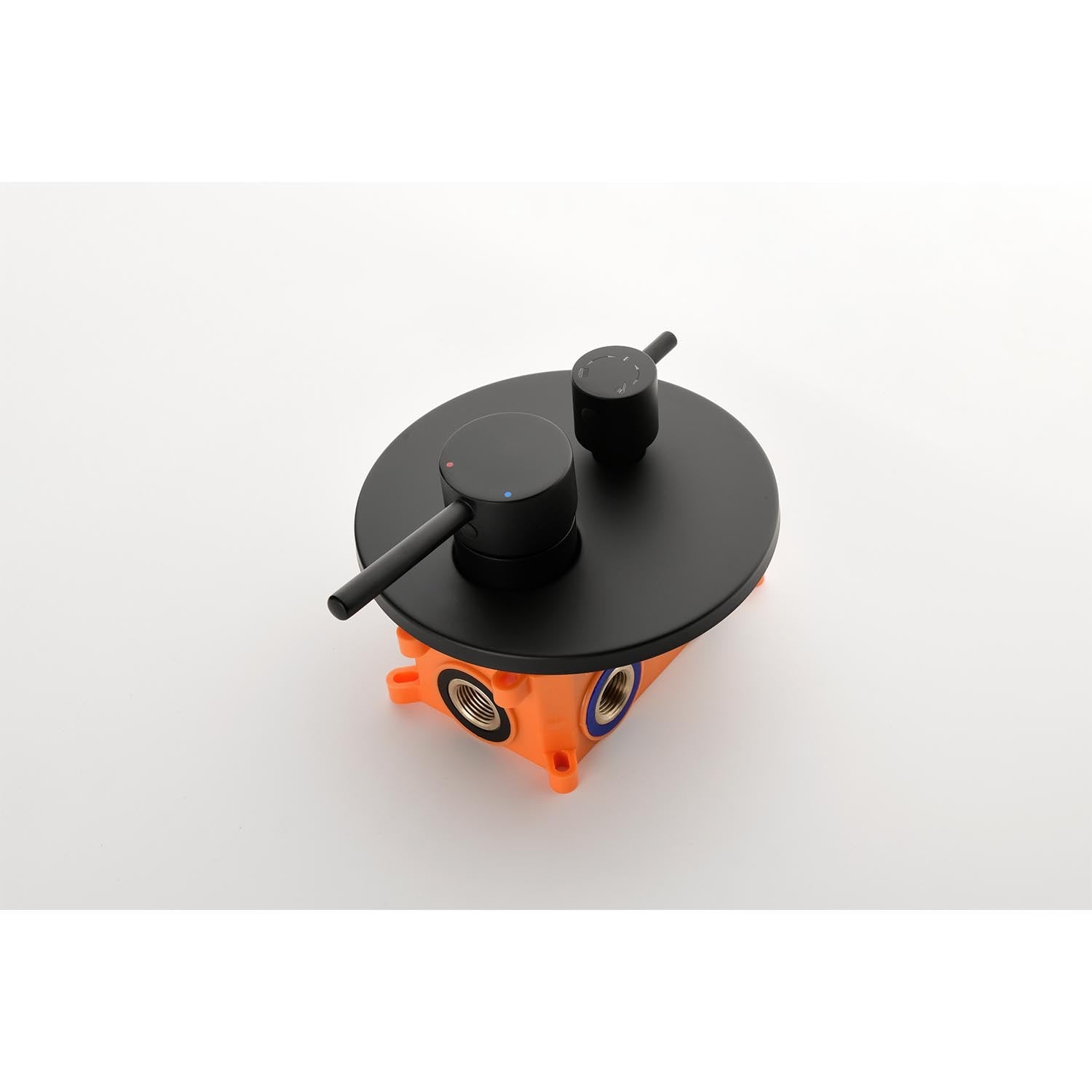 Shower System With Shower Head, Hand Shower, Slide Bar, Bodysprays, Shower Arm, Hose, Valve Trim, And Lever Handles Matte Black Wall Mounted Bathroom Brass