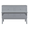 Queen Size Murphy Bed With Usb Port And Removable Shelves On Each Side,Gray Gray Solid Wood Mdf