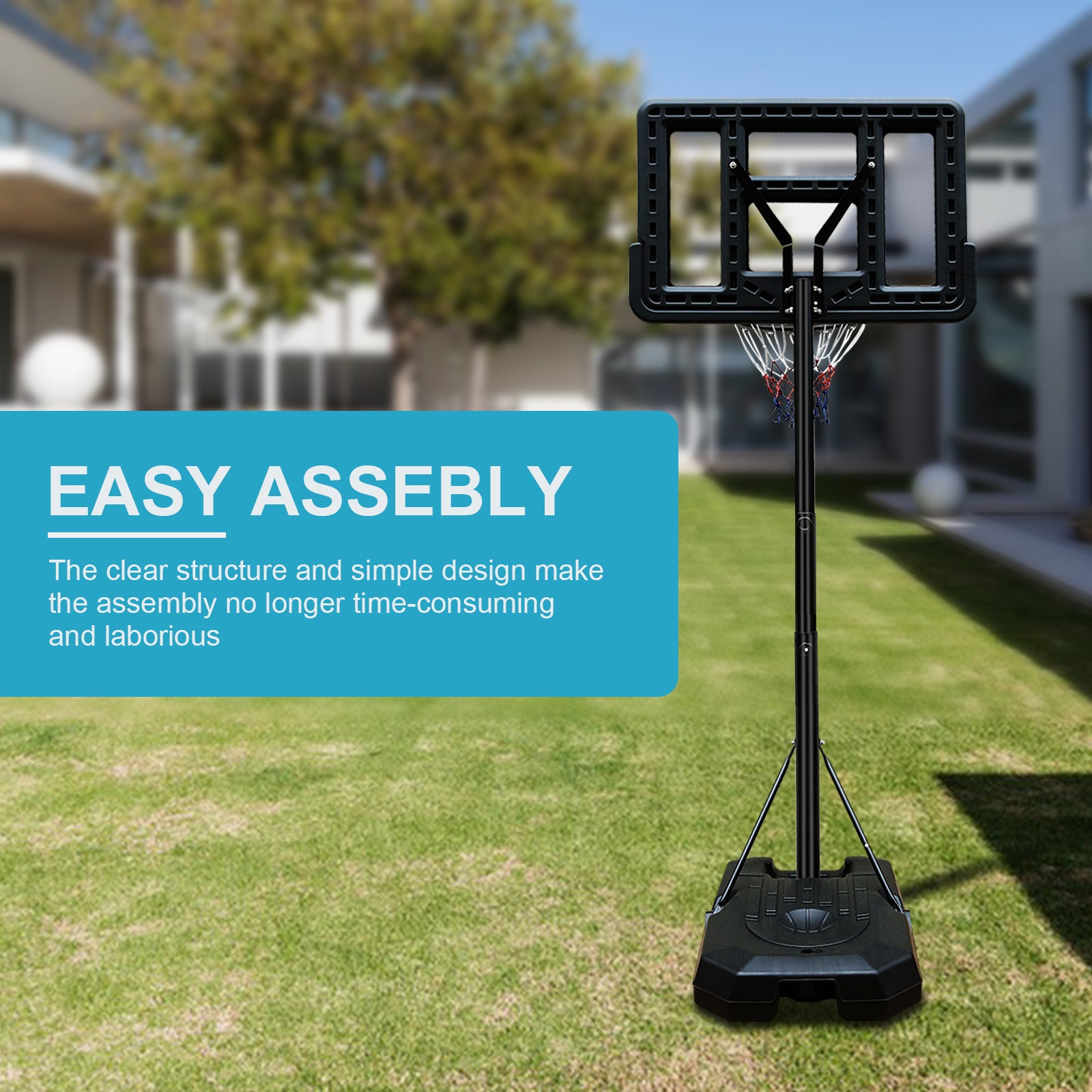 Basketball Hoop Portable Basketball Goal System 6.5 10Ft Adjustable 44In Backboard For Indoor Outdoor Black Balls Sports Black Portable Garden & Outdoor Polyethylene