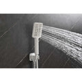 Wall Mounted Waterfall Rain Shower System With 3 Body Sprays & Handheld Shower White Wall Mounted Bathroom Brass