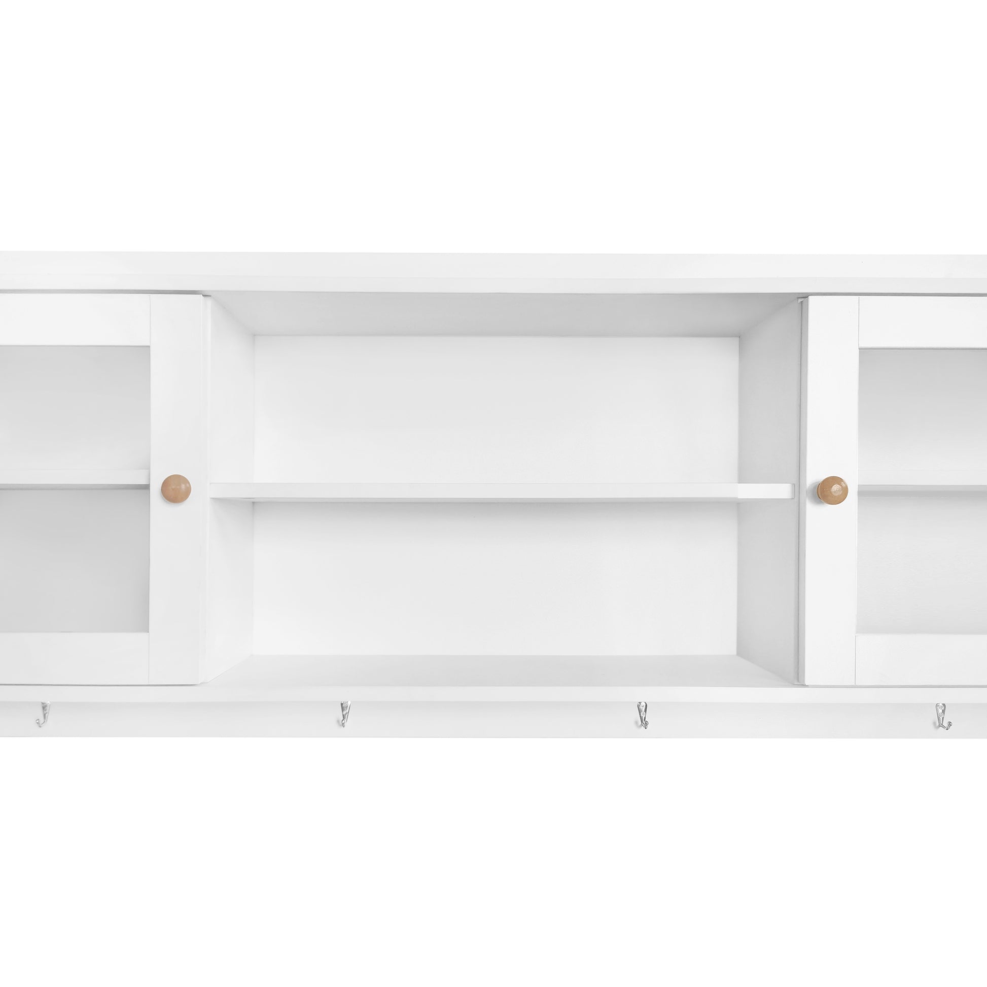 Multifunctional Shoe Cabinet With Storage Shelf & 6 Flip Drawers, Modern Large Hall Tree With Tempered Glass Doors, Elegant Foyer Cabinet With 4 Hooks For Hallway, White 5 Or More Drawers White Particle Board